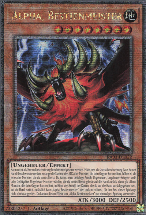 Alpha, Bestienmeister (V.5) RA01-DE022 Quarter Century Secret Rare