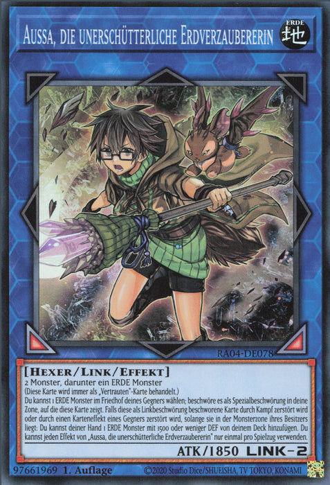Aussa, die unerschütterliche Erdverzaubererin (V.1) RA04-DE078 Super Rare Deutsch