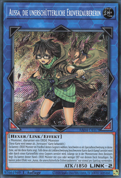 Aussa, die unerschütterliche Erdverzaubererin (V.3) RA04-DE078 Secret Rare Deutsch