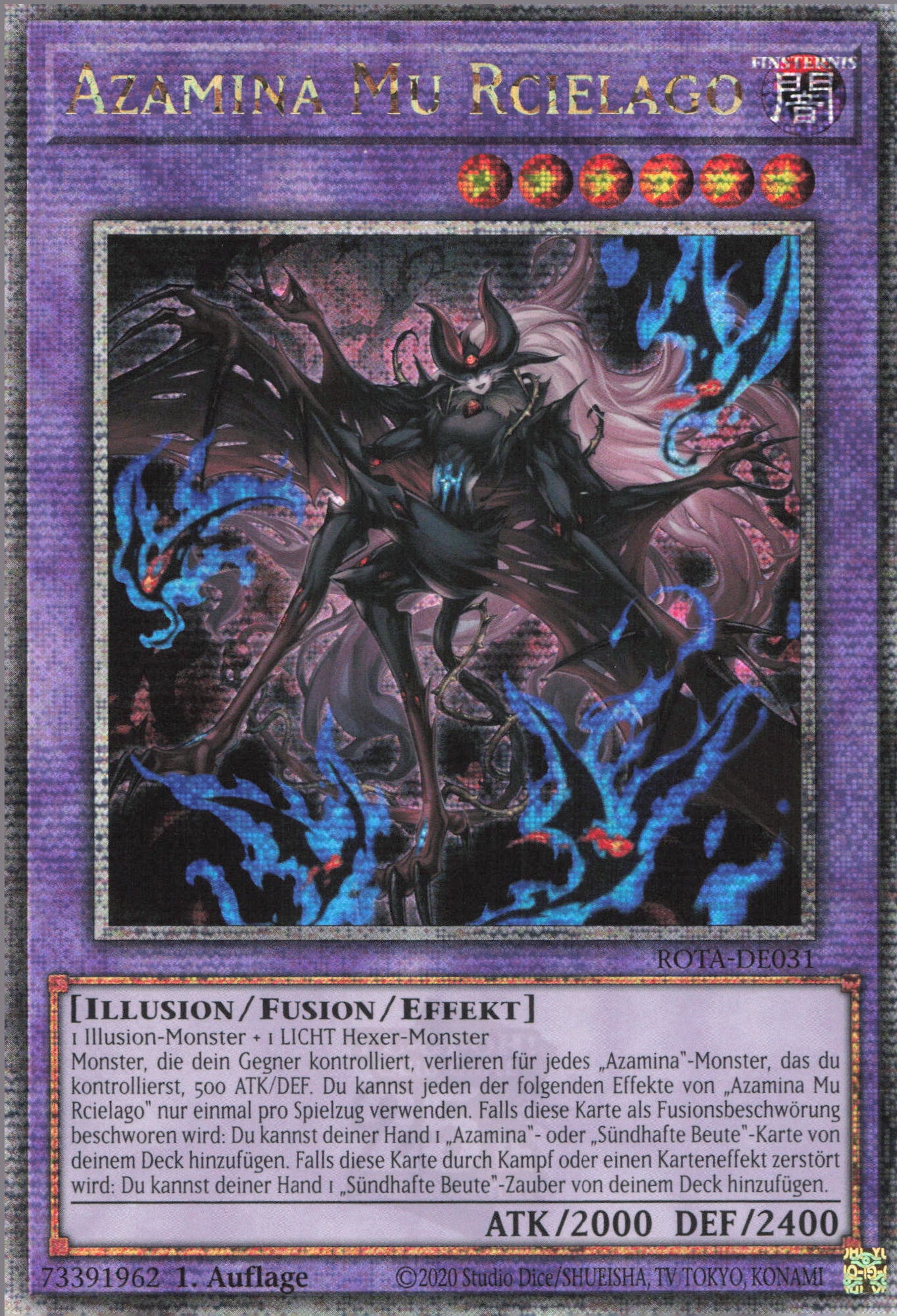 Yugioh Azamina Mu Rcielago (V.2) ROTA-DE031 Quarter Century Secret Rare ...