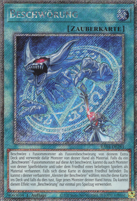 Beschwörung (V.1) RA04-DE281 Platinum Secret Rare Deutsch