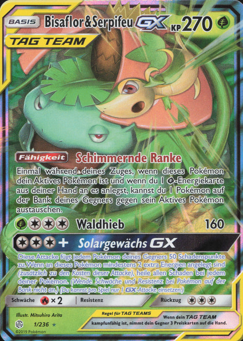 Bisaflor & Serpifeu GX CEC-1 Ultra Rare Deutsch