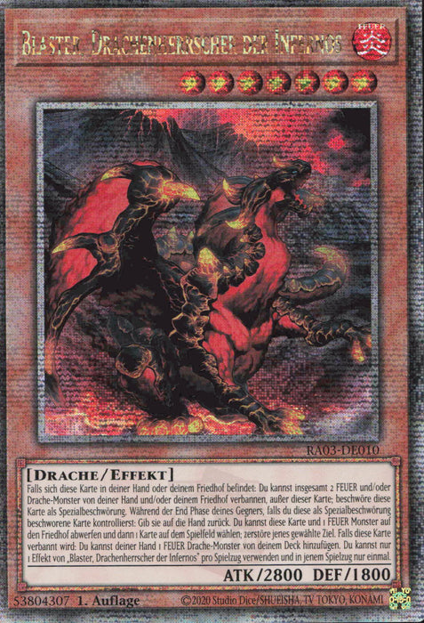 Blaster, Drachenherrscher der Infernos (V.5) RA03-DE010 Quarter Century Secret Rare Deutsch