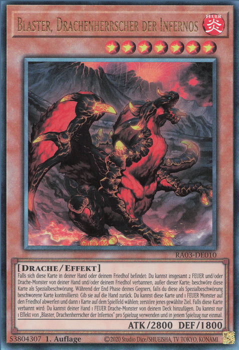 Blaster, Drachenherrscher der Infernos (V.7) RA03-DE010 Ultimate Rare Deutsch