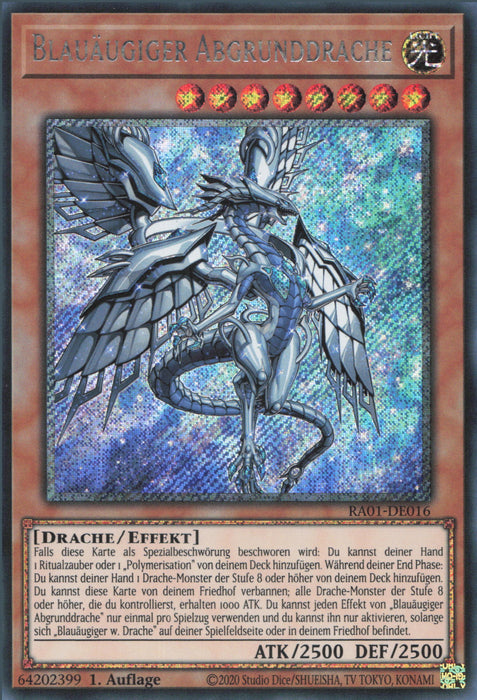 Blauäugiger Abgrunddrache (V.4) RA01-DE016 Platinum Secret Rare