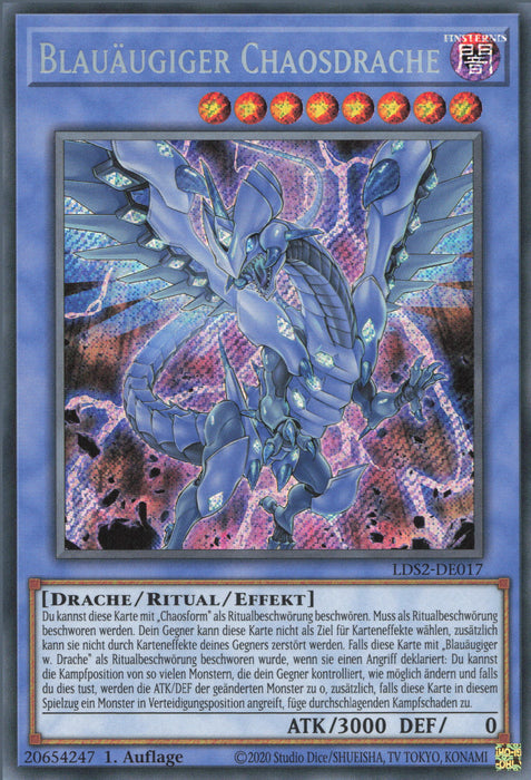 Blauäugiger Chaosdrache LDS2-DE017 Secret Rare Deutsch