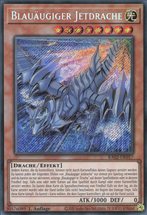 Blauäugiger Jetdrache (V.3) RA02-DE017 Secret Rare Deutsch