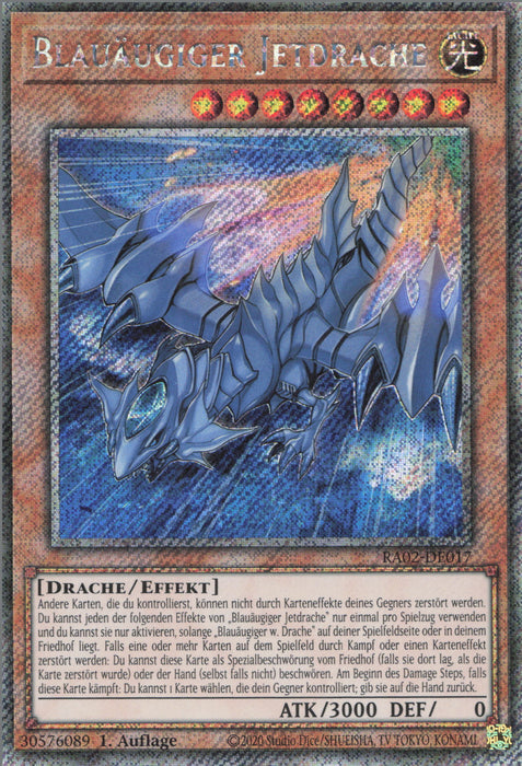 Blauäugiger Jetdrache (V.4) RA02-DE017 Platinum Secret Rare Deutsch
