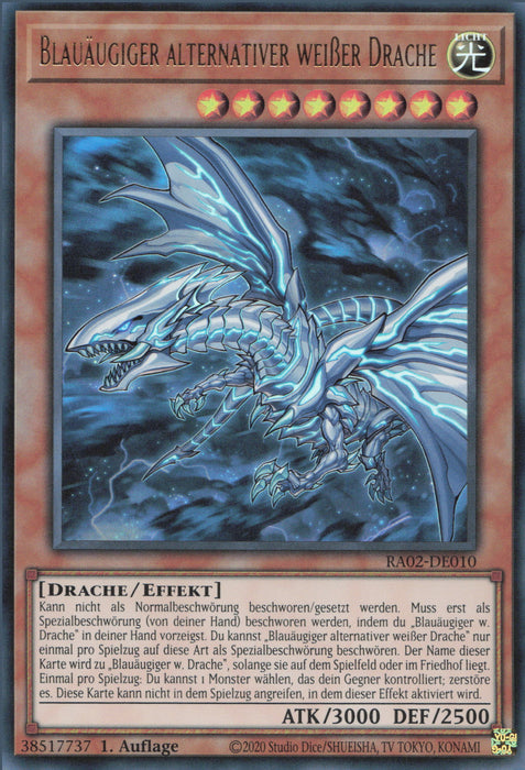 Blauäugiger alternativer weißer Drache (V.2) RA02-DE010 Ultra Rare Deutsch