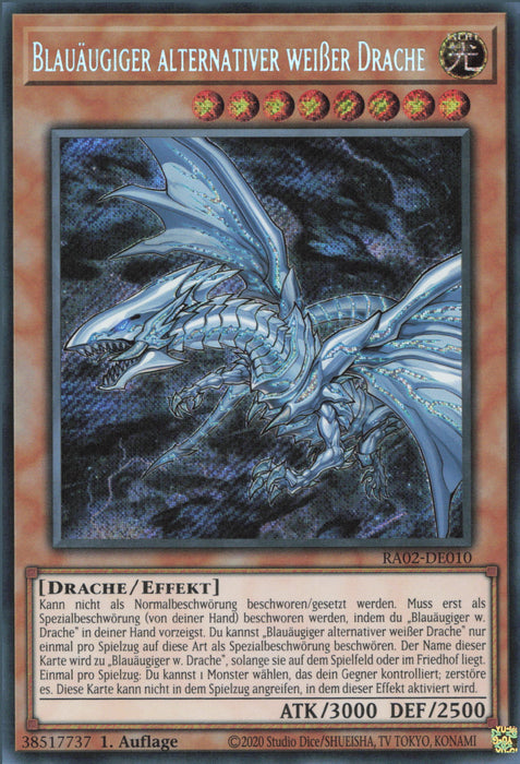 Blauäugiger alternativer weißer Drache (V.3) RA02-DE010 Secret Rare Deutsch