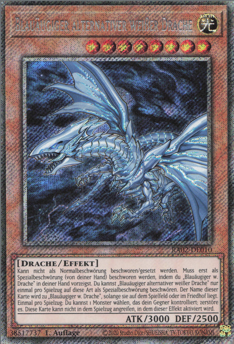 Blauäugiger alternativer weißer Drache (V.4) RA02-DE010 Platinum Secret Rare Deutsch