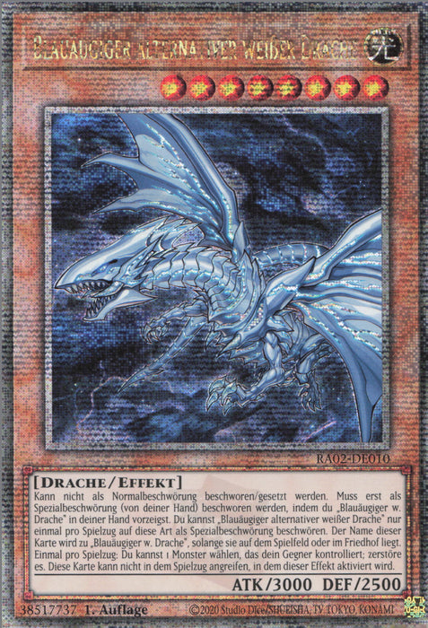 Blauäugiger alternativer weißer Drache (V.5) RA02-DE010 Quarter Century Secret Rare Deutsch