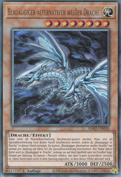 Blauäugiger alternativer weißer Drache (V.7) RA02-DE010 Ultimate Rare Deutsch