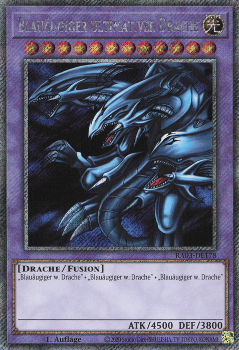 Blauäugiger ultimativer Drache (V.1) RA03-DE178 Platinum Secret Rare Deutsch