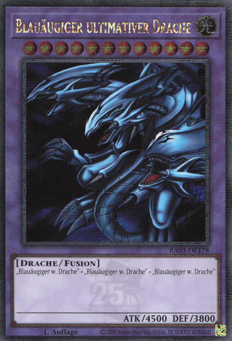 Blauäugiger ultimativer Drache (V.2) RA03-DE178 Quarter Century Secret Rare Deutsch