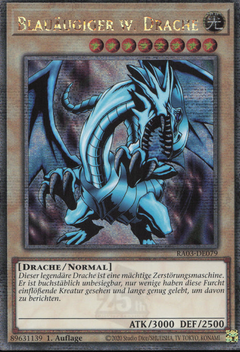Blauäugiger w. Drache (V.2) RA03-DE079 Quarter Century Secret Rare Deutsch