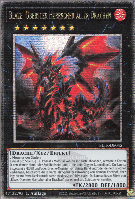 Blaze, Oberster Herrscher aller Drachen (V.2) BLTR-DE045 Quarter Century Secret Rare Deutsch