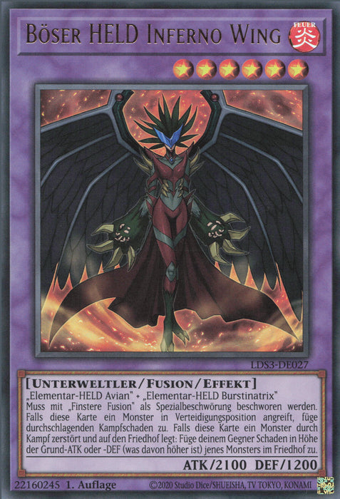 Böser HELD Inferno Wing (V.1) LDS3-DE027 Ultra Rare Deutsch