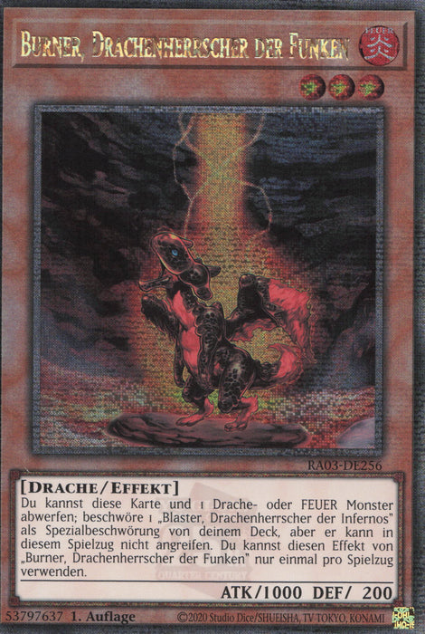 Burner, Drachenherrscher der Funken (V.2) RA03-DE256 Quarter Century Secret Rare Deutsch