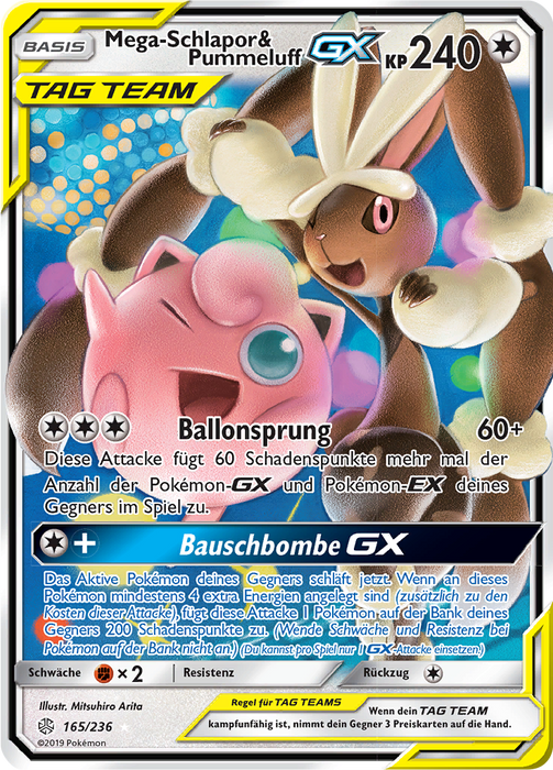 Mega Schlapor & Pummeluff GX CEC-165 Ultra Rare Deutsch