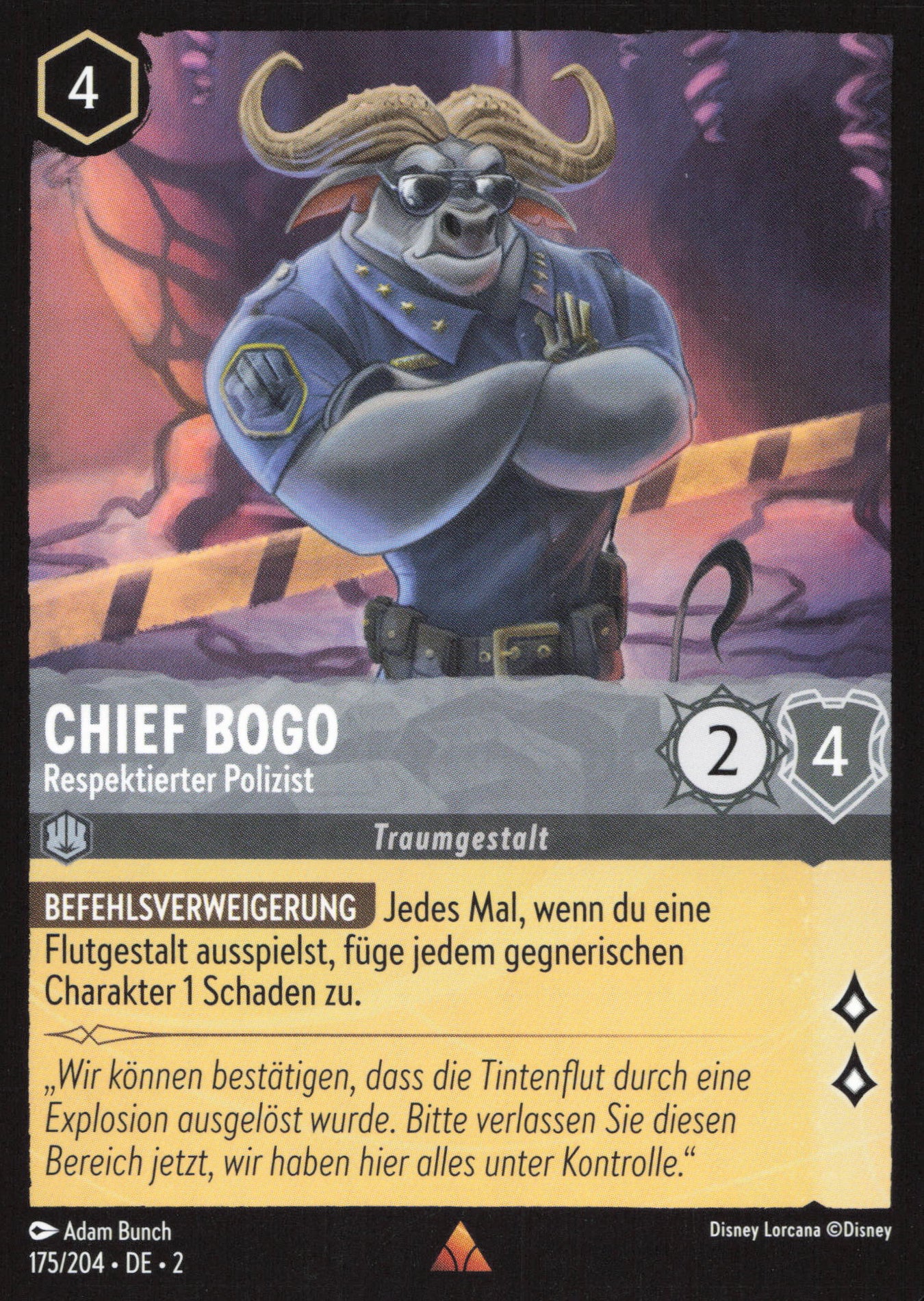 Alle Chief Bogo Charakterkarten in Disney Lorcana