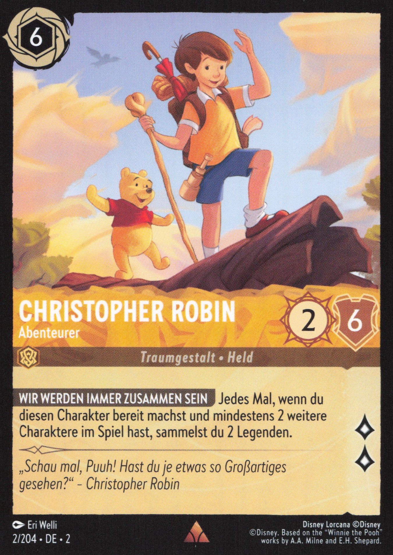Alle Christopher Robin Charakterkarten in Disney Lorcana