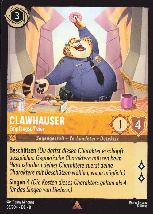 Clawhauser - Empfangsoffizier 8JAF-035 Rare Deutsch
