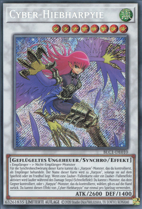 Cyber-Hiebharpyie BLC1-DE010 Secret Rare Deutsch