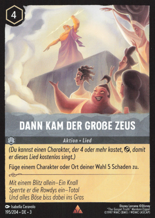 Dann Kam der Große Zeus (V.1) 3INK-195 Rare Deutsch