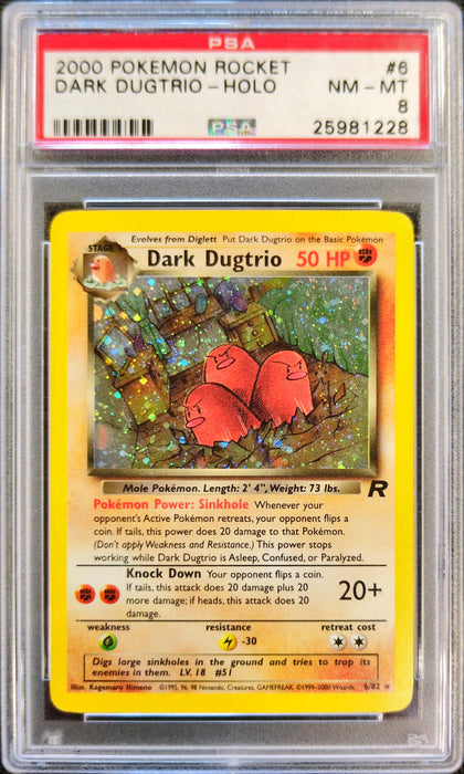 Dark Dugtrio TR-6 Holo Rare Englisch PSA-8