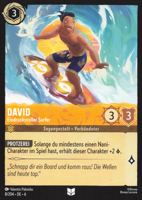 David - Eindrucksvoller Surfer 6AZS-008 Uncommon Deutsch