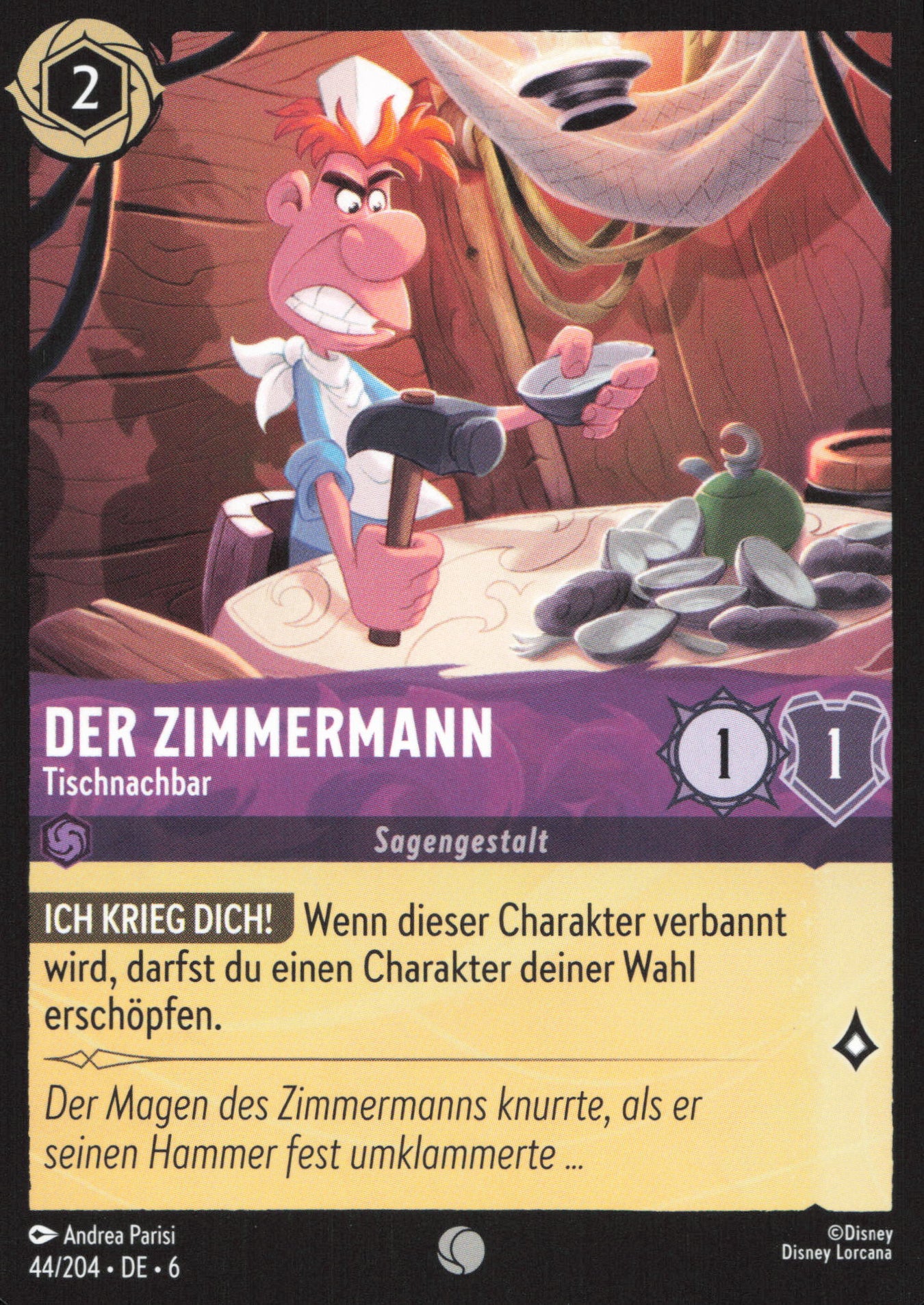 Alle Der Zimmermann Charakterkarten in Disney Lorcana