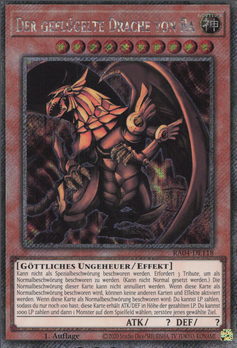 Der geflügelte Drache von Ra (V.1) RA04-DE118 Platinum Secret Rare Deutsch