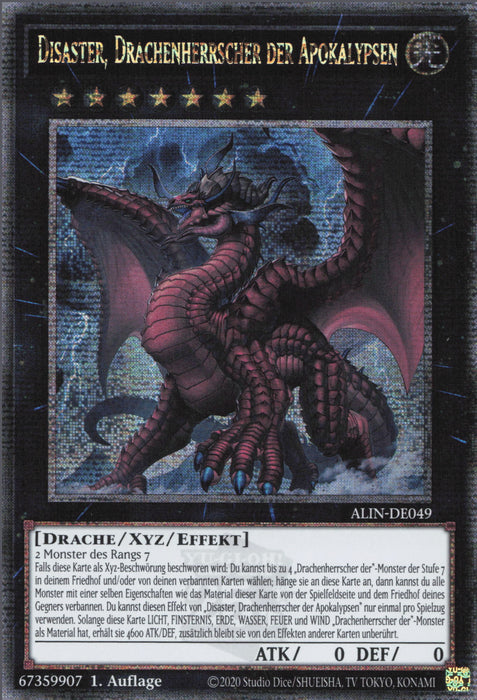 Disaster, Drachenherrscher der Apokalypsen (V.2) ALIN-DE049 Quarter Century Secret Rare Deutsch