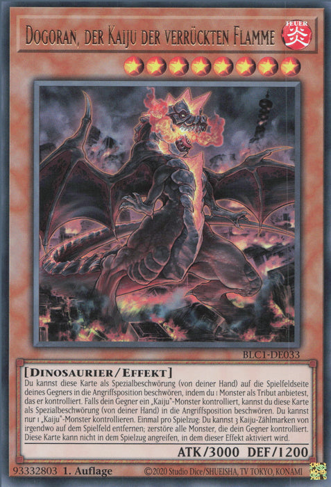 Dogoran, der Kaiju der verrückten Flamme (V.1) BLC1-DE033 Ultra Rare Deutsch