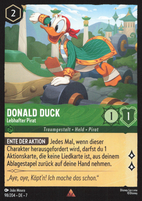 Donald Duck - Lebhafter Pirat 7ARI-098 Rare Deutsch