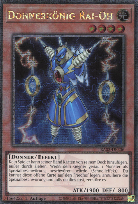 Donnerkönig Rai-Oh (V.2) RA03-DE206 Quarter Century Secret Rare Deutsch