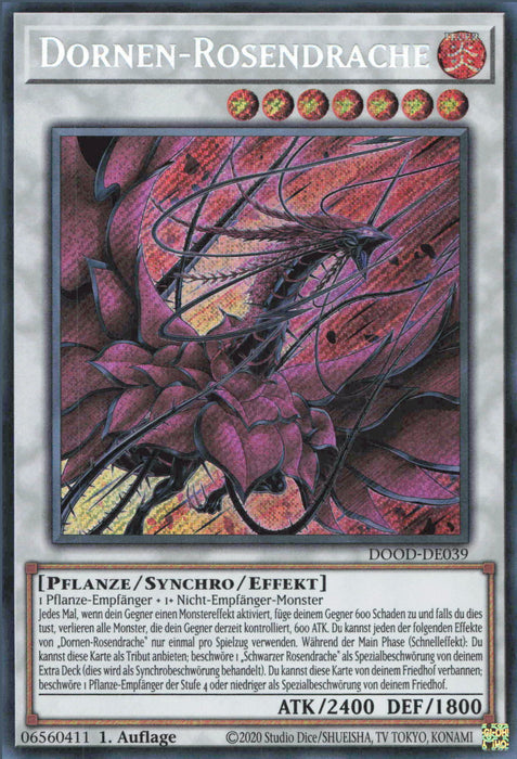 Dornen-Rosendrache (V.1) DOOD-DE039 Secret Rare Deutsch