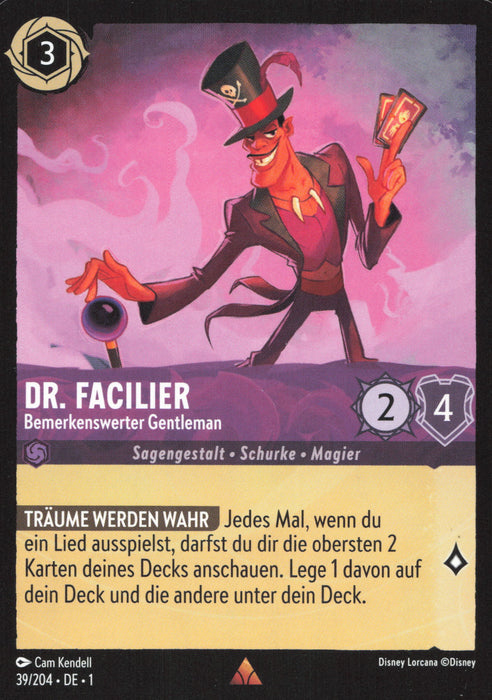 Dr. Facilier - Bemerkenswerter Gentleman 1TFC-039 Rare Deutsch