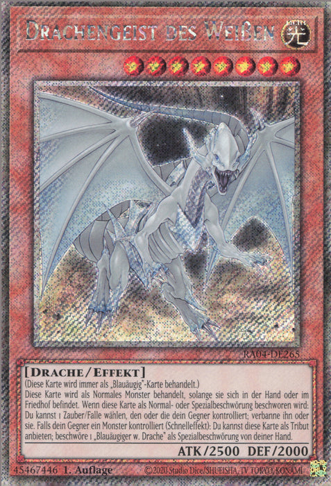 Drachengeist des Weißen (V.1) RA04-DE265 Platinum Secret Rare Deutsch