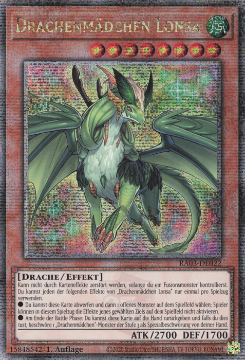 Drachenmädchen Lonsa (V.5) RA03-DE022 Quarter Century Secret Rare Deutsch