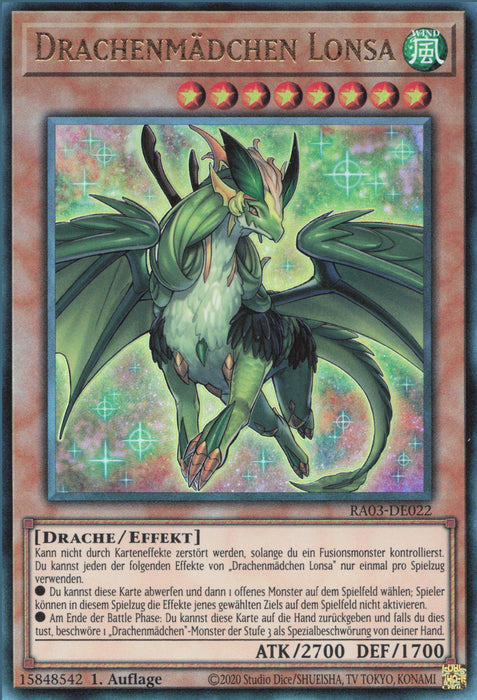 Drachenmädchen Lonsa (V.7) RA03-DE022 Ultimate Rare Deutsch