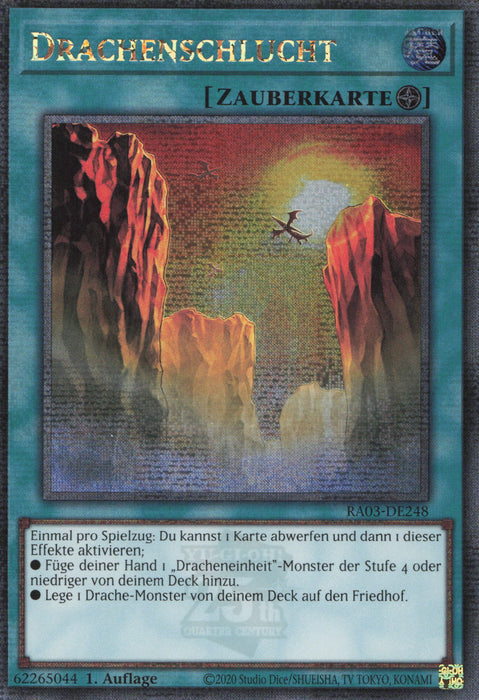 Drachenschlucht (V.2) RA03-DE248 Quarter Century Secret Rare Deutsch