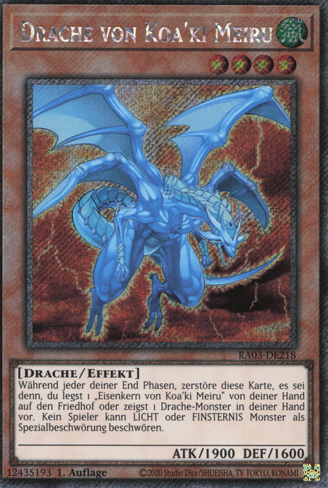 Drache von Koa'ki Meiru (V.1) RA03-DE218 Platinum Secret Rare Deutsch