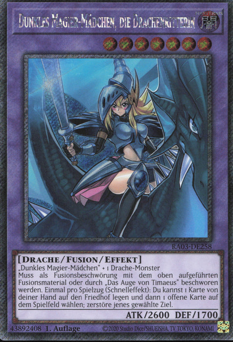 Dunkles Magier-Mädchen, die Drachenritterin (V.1) RA03-DE258 Platinum Secret Rare Deutsch