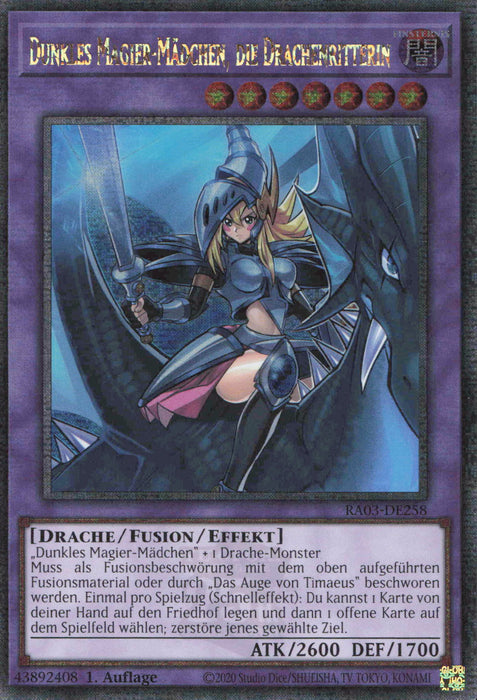 Dunkles Magier-Mädchen, die Drachenritterin (V.2) RA03-DE258 Quarter Century Secret Rare Deutsch