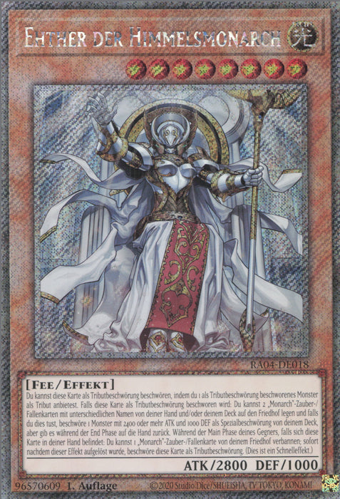 Ehther der Himmelsmonarch (V.4) RA04-DE018 Platinum Secret Rare Deutsch