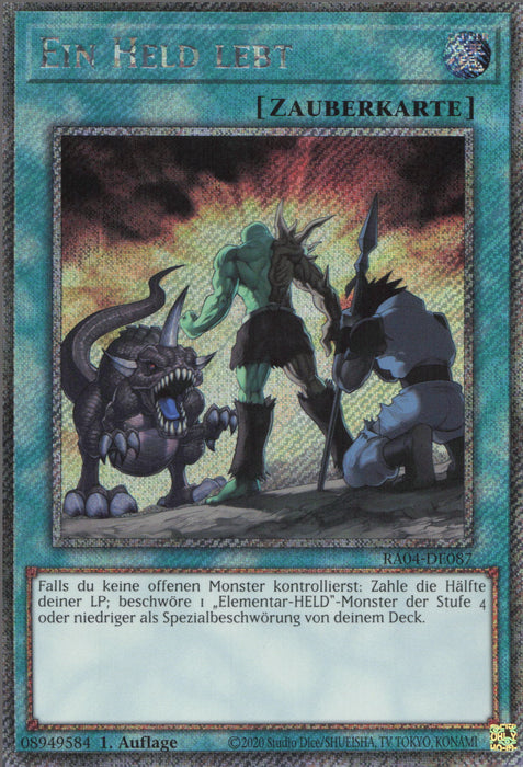 Ein Held lebt (V.4) RA04-DE087 Platinum Secret Rare Deutsch