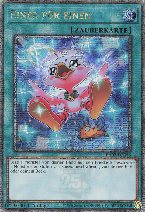 Einer für einen (V.9) RA03-DE056 Quarter Century Secret Rare Deutsch