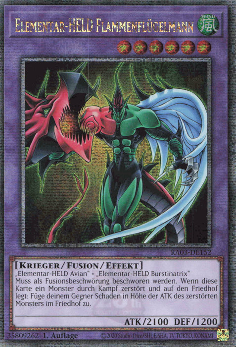 Elementar-HELD Flammenflügelmann (V.2) RA03-DE152 Quarter Century Secret Rare Deutsch